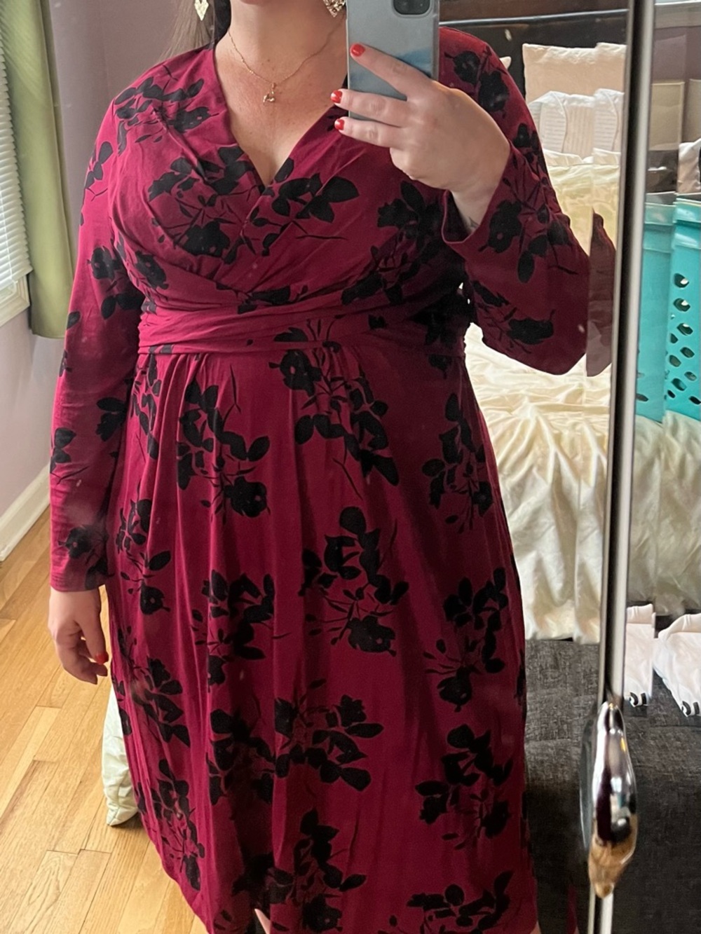 Pink & Black Maternity & Nursing Dress